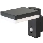 Expressz szállítás Fekete LED négyzet alakú napelemes fali lámpa mozgásérzékelővel 5,5W IP54