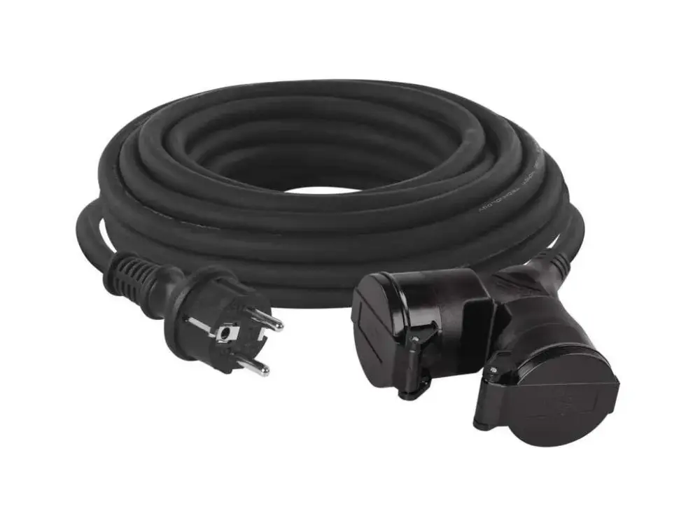 Ajánlat Kültéri hosszabbító kábel - csatlakozó, 10m, 2 aljzat, gumi, 230V, 1,5mm2