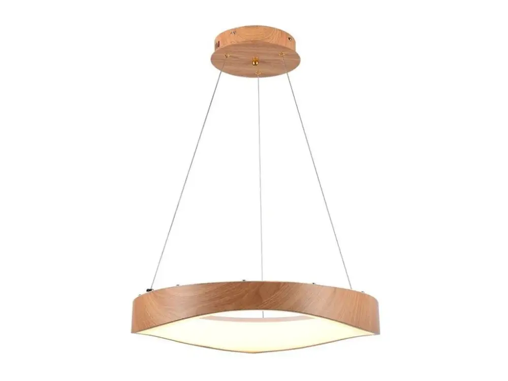 Függesztett LED lámpa kerek formatervező fa dekorral 50cm 18W Expressz szállítás