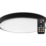 Bestseller Fekete mennyezeti LED lámpa Plano kerek 420mm 36W IP44 Premium mozgásérzékelős MW szenzorral és távirányítóval