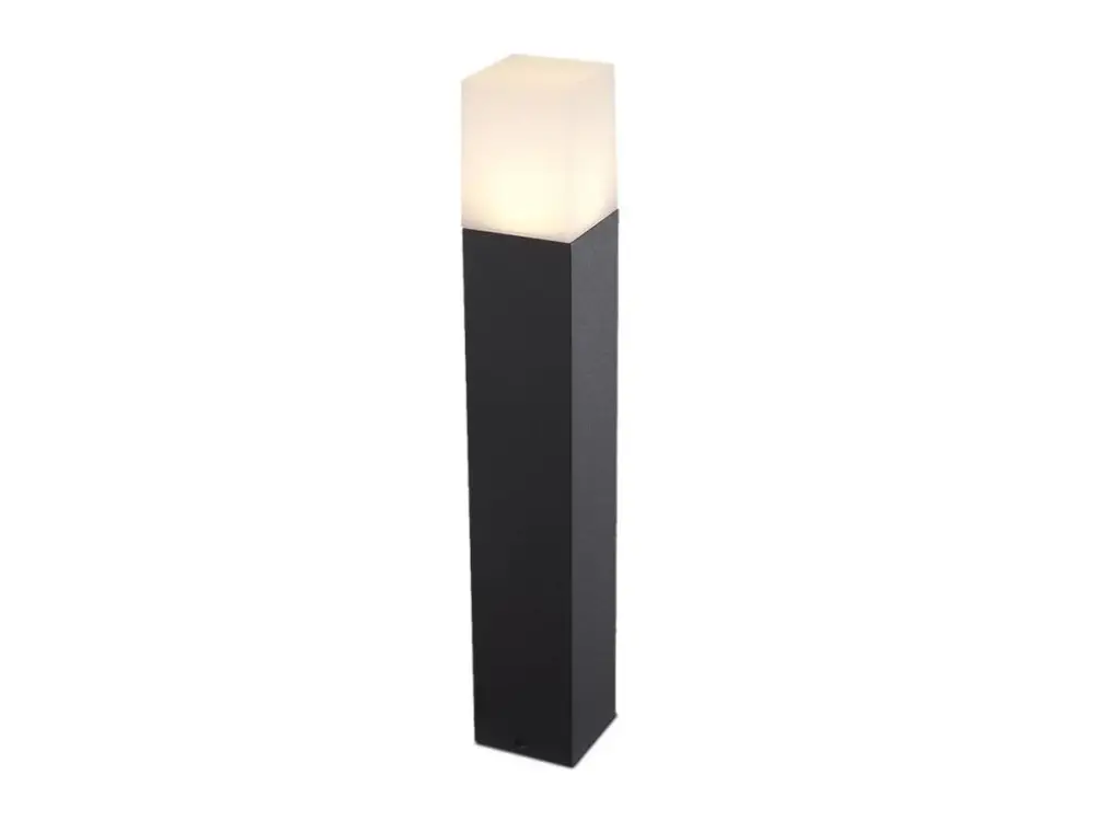 Fekete négyzet alakú kerti oszlop GU10 izzóhoz 50cm Kiárusítás