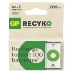 Újratölthető akkumulátor GP ReCyko 200 9V (6HR61), 1 db Azonnal elérhető