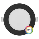 Fekete beépített LED panel kerek 120mm 9W 24V RGB+CCT Legkelendőbb