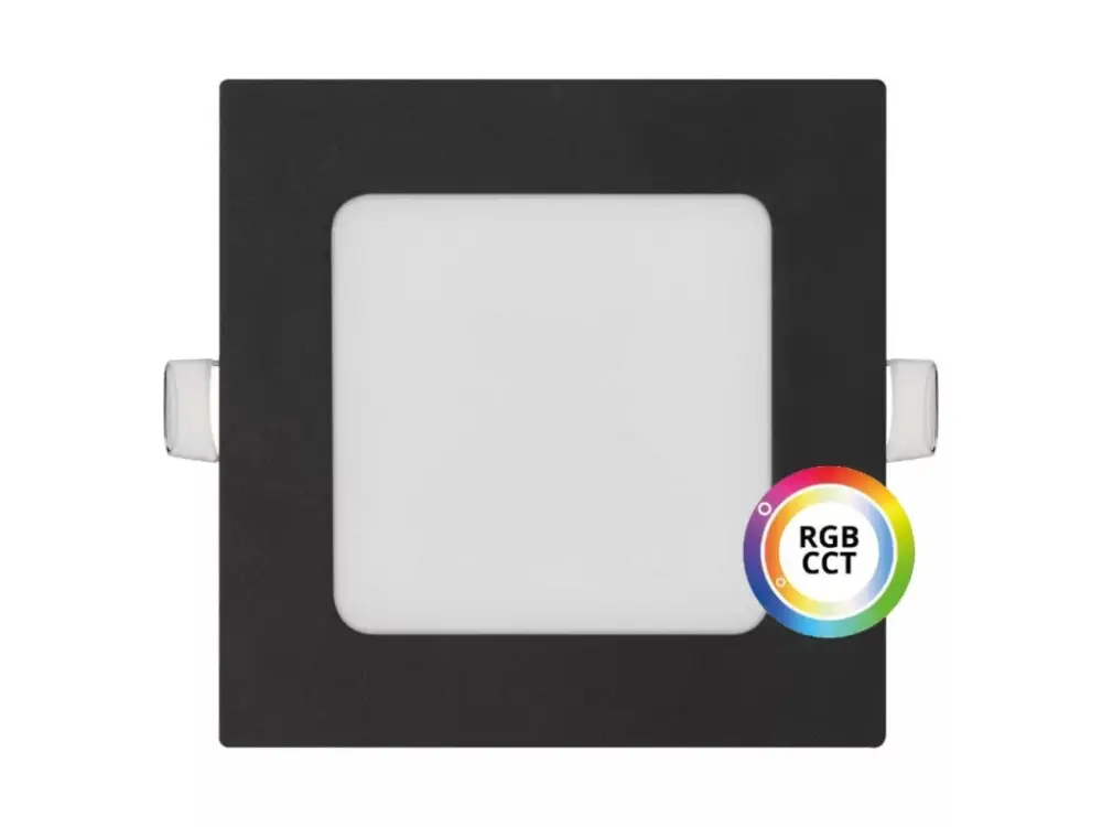 Expressz kézbesítés Fekete beépített négyzet alakú LED panel 120 x 120mm 9W 24V RGB+CCT