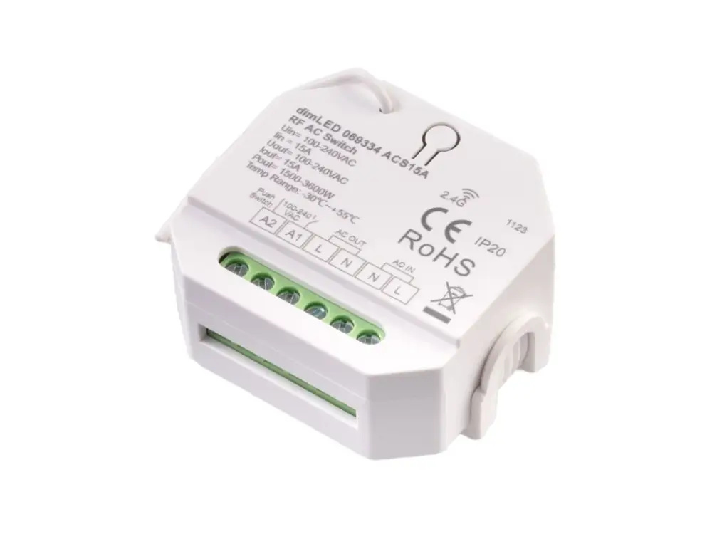 Biztonságos fizetés DimLED RF kapcsoló LED-lámpákhoz, 230V
