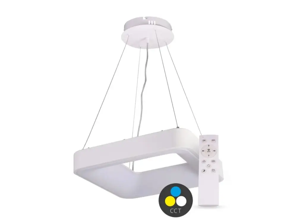 SMART TUYA Fehér függő LED szögletes lámpa 400x400mm 32W CCT, távirányítóval Vedd meg online