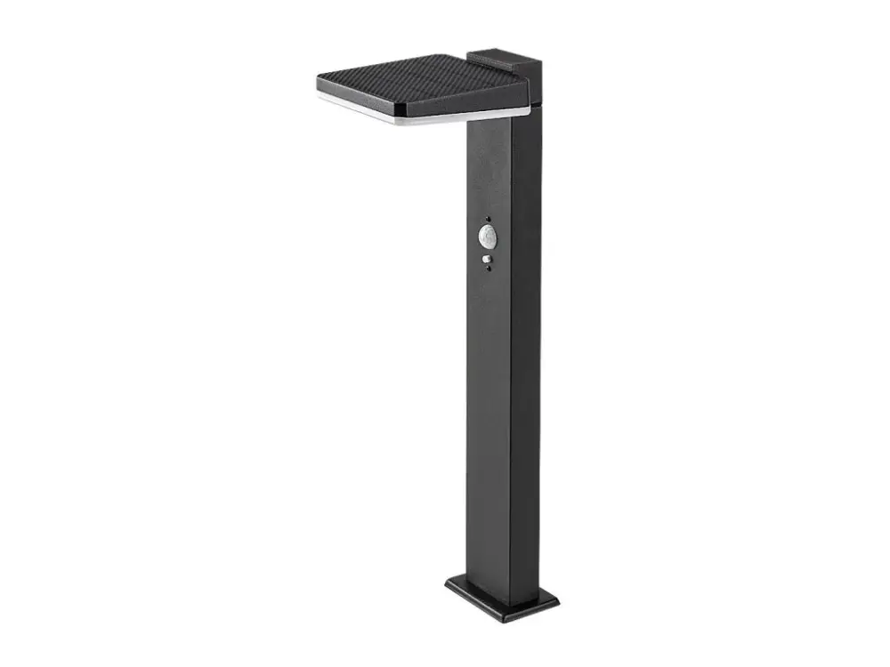 Fekete kerti napelemes LED lámpa mozgásérzékelővel Lasset 4.4W IP54 50cm Kihagyhatatlan ajánlat