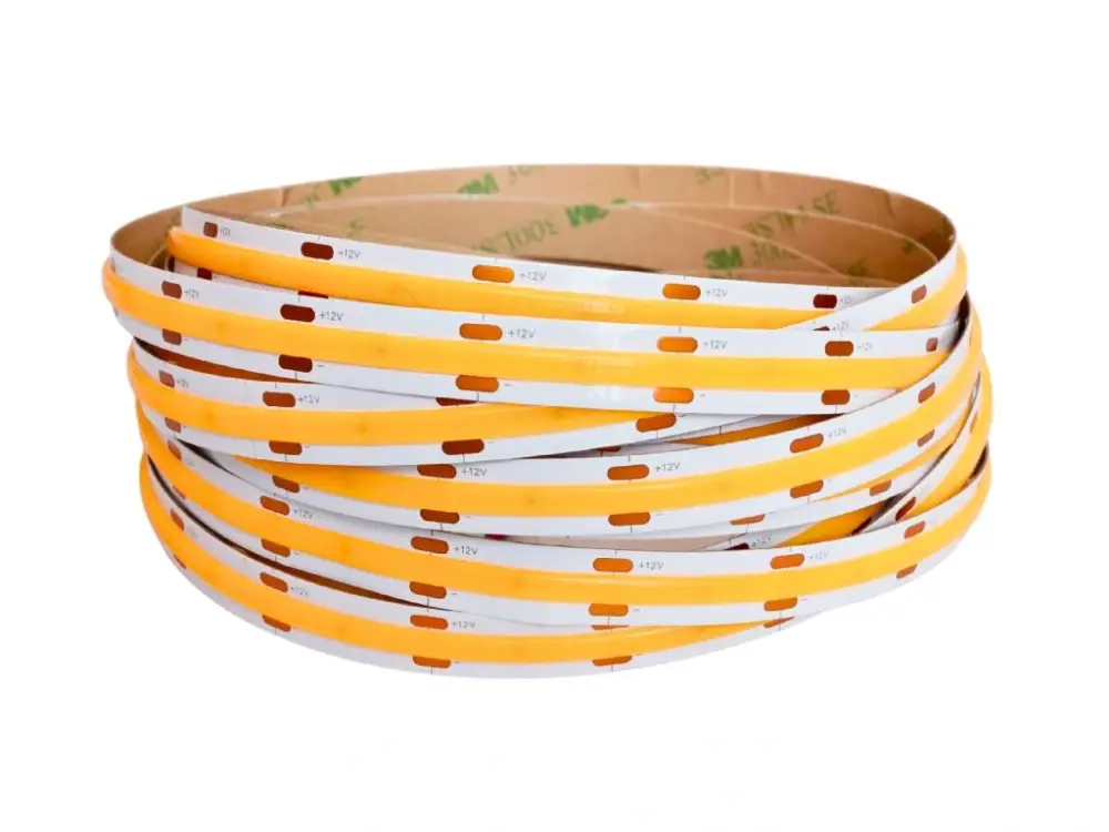 Azonnali szállítás COB LED-szalag 15W/m 12V védelem nélkül IP20