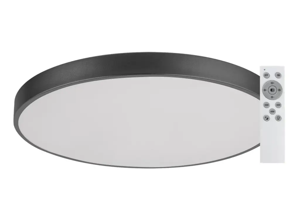 Végkiárusítás Fekete LED mennyezeti lámpa Tesia 600mm 60W CCT távirányítóval