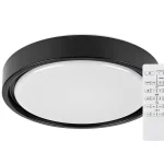Biztonságos fizetés Fekete LED mennyezeti lámpa Foster 360mm 28W RGB+CCT mozgásérzékelővel és távirányítóval