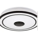 Azonnali szállítás Fekete LED mennyezeti lámpa Nikolaus 395mm 24W RGB+CCT távirányítóval és hangszóró