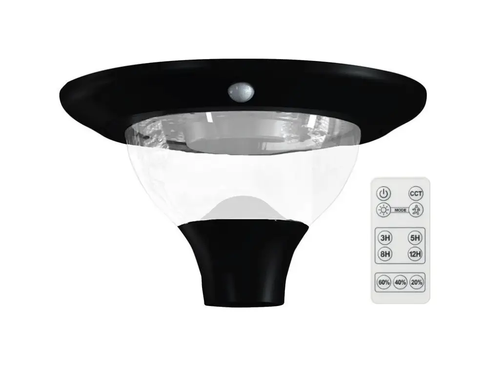 LED parki napelemes lámpa mozgásérzékelővel 15W CCT távirányítóval Azonnali szállítás
