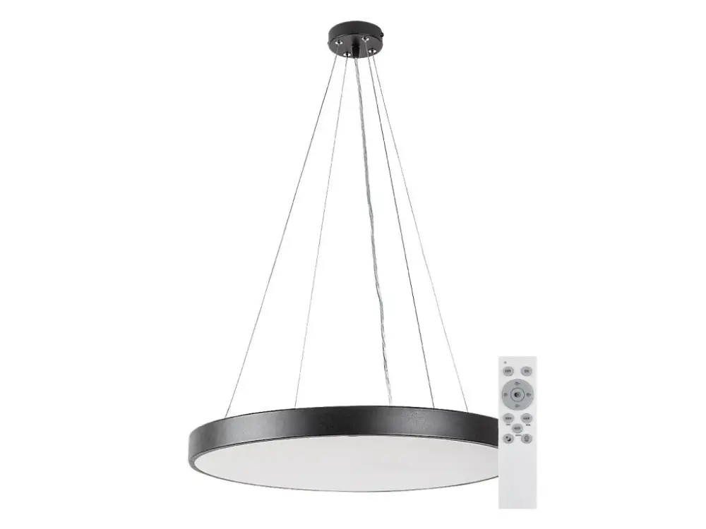 Fekete függesztett LED lámpa Tesia 600mm 60W CCT távirányítóval Utolsó esély