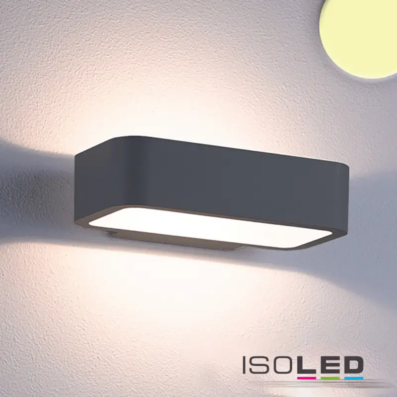Szuper akció LED fali lámpa, Up&Down, 1x7W CREE, IP54, antracit, meleg fehér