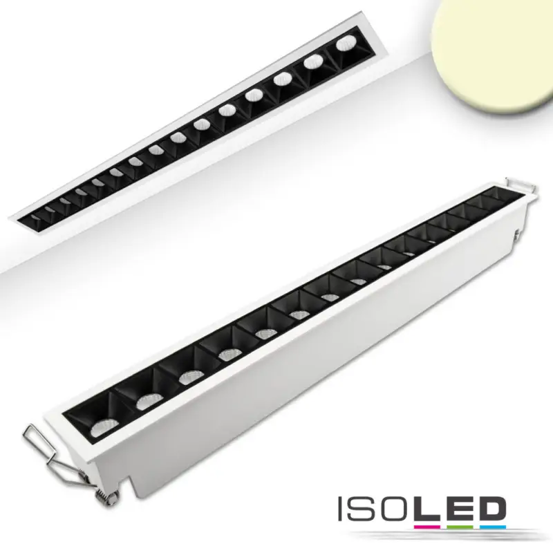 LED süllyesztett lámpatest vetítolencsés vonal, fehér/fekete, dimmelheto, 30 W, meleg fehér Utolsó esély