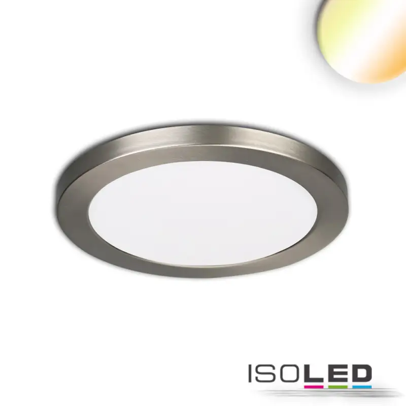 Exkluzív ajánlat LED süllyesztett/felületre való lámpa SlimFlex,6 W,ColorSwitch3000-3500-4000K,szálcsiszolt nikkel