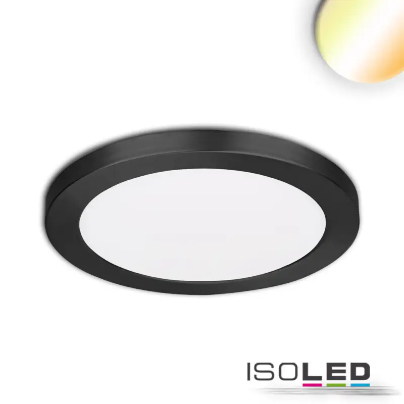 Szezonális akció LED süllyesztett/felületre szerelt lámpa Slim Flex, 12W, ColorSwitch 3000K|3500k|4000K, fekete