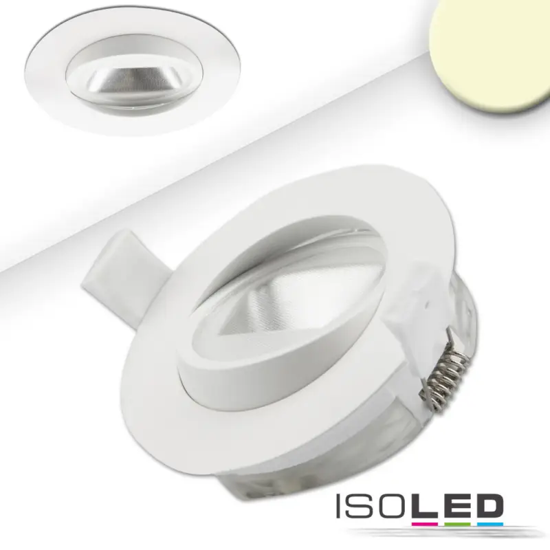 LED aszimmetrikus süllyesztett szpotlámpa, fehér, 8W, 50°, IP44, kerek, meleg fehér, dimmelheto Expressz kézbesítés