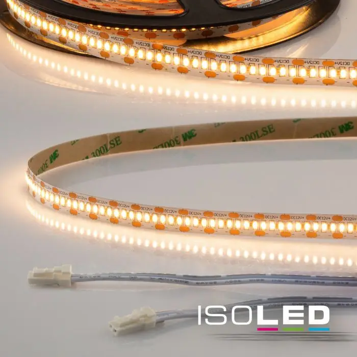 Korlátozott ajánlat LED CRI925 MiniAMP flex. szalag, 12V, 6W, IP20, 2500K, 500cm, kétoldalas 30cm kábel + maleAMP