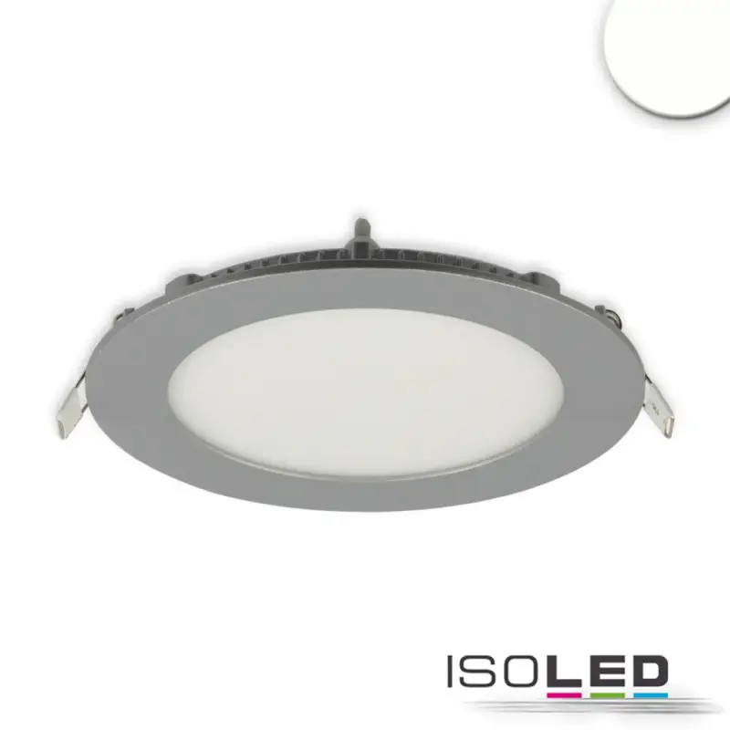 LED mélysugárzó, 9 W, ultra lapos, kerek, ezüst, semleges fehér, dimmelheto Olcsó