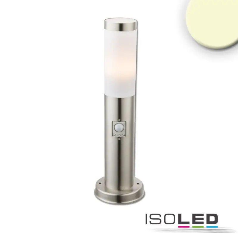 Prémium Poller lámpa 450 rozsdamentes acél, IP44, melegfehér, E27 LED izzóval 9W