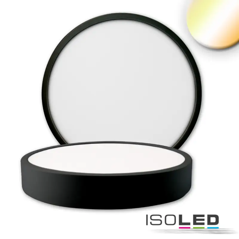 Legjobb ár LED mennyezeti lámpa PRO fekete, 24W, kerek, 225mm, ColorSwitch 2700|3000|4000K, dimmelheto