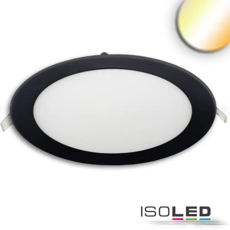 LED mélysugárzó ultralapos kerek fekete, 24W, 300mm, színváltó 3000|3500|4000K, dimmelheto Biztonságos vásárlás