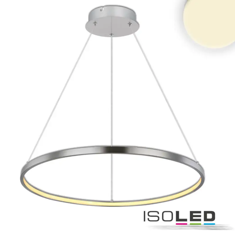 LED fügesztett lámpa Ring 29W, ezüst, meleg fehér Árengedmény