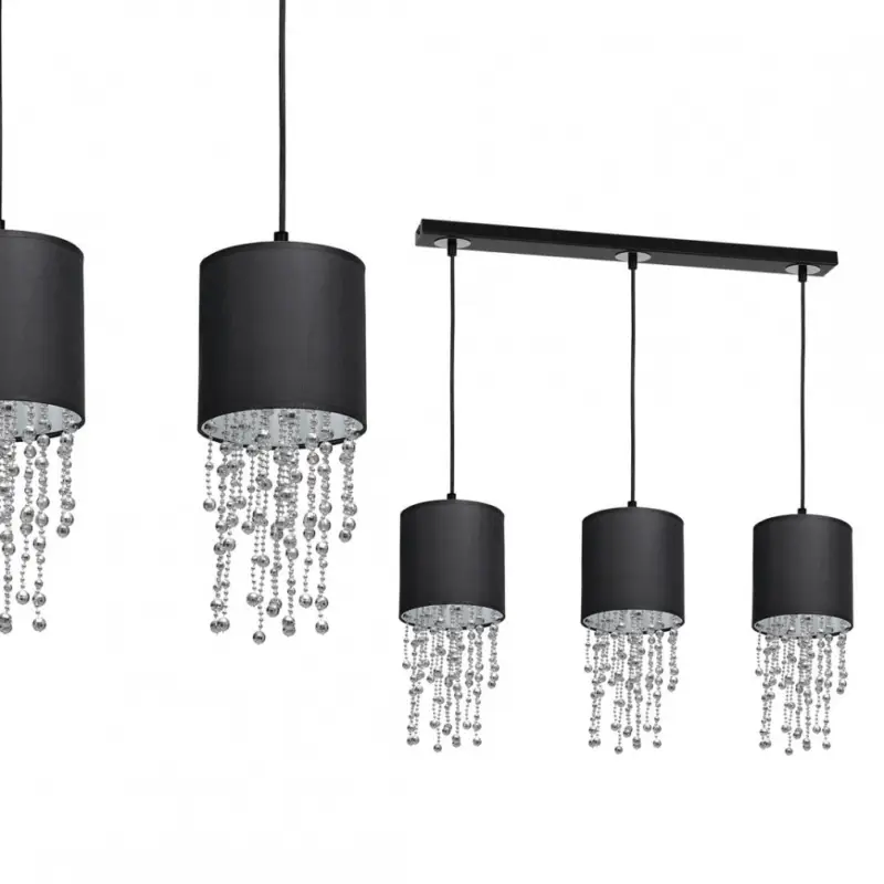 Függesztett lámpa ALMERIA BLACK/CHROME 3xE27 Biztonságos vásárlás