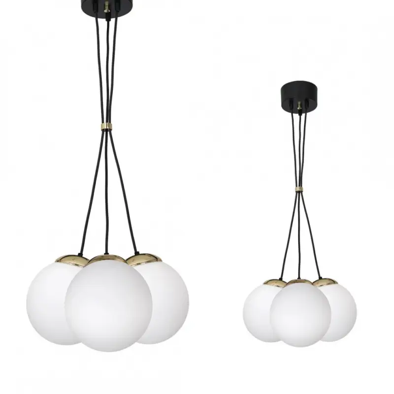 Függesztett lámpa SPARTA BLACK / GOLD 3xE14 Biztonságos vásárlás