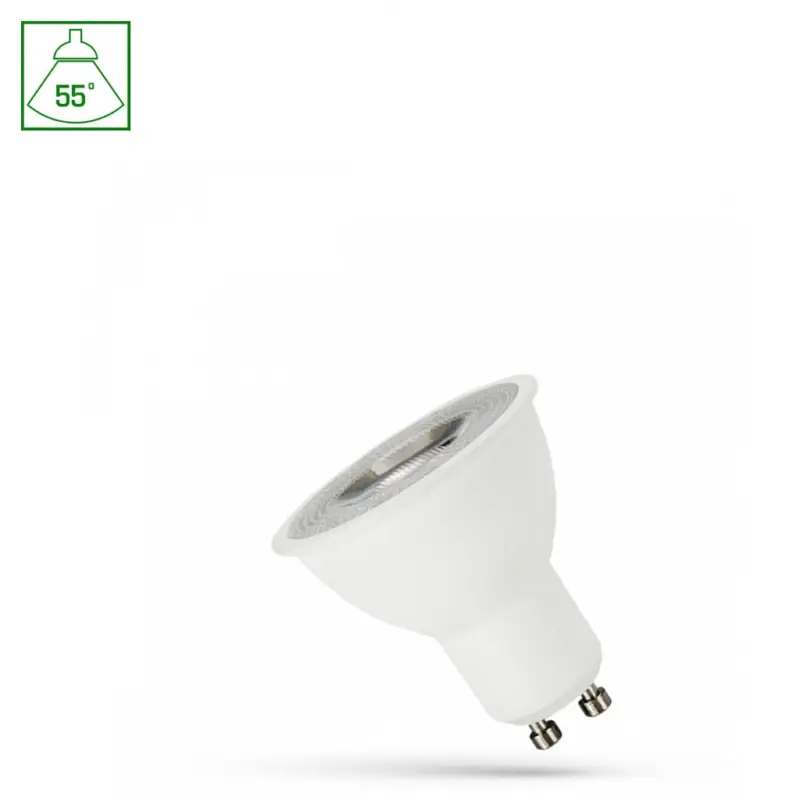 Biztonságos fizetés LED GU10 230V 4W SMD 55DEG WW WITH LENS SPECTRUM