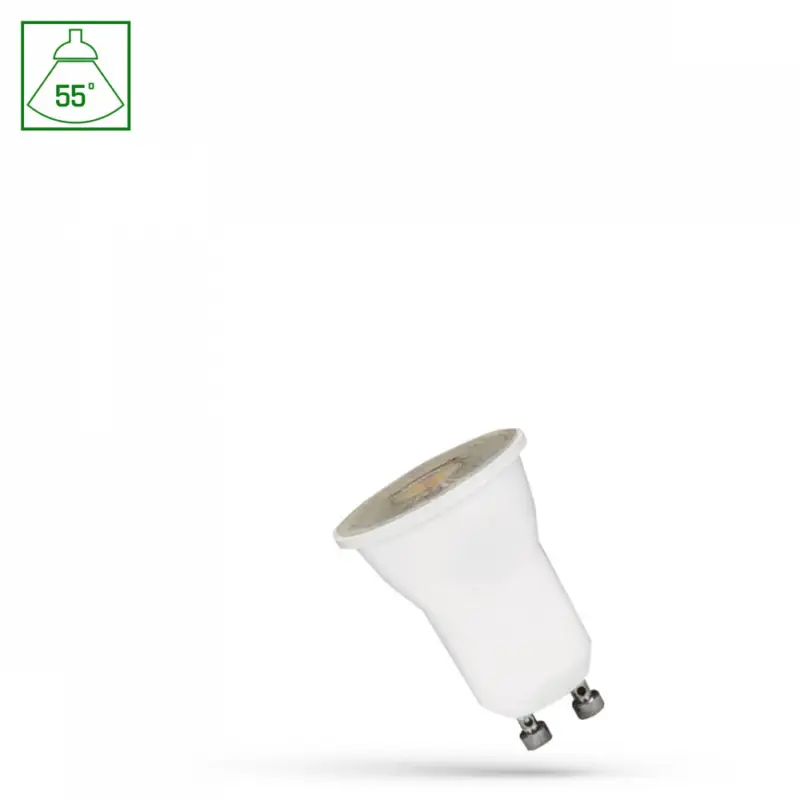 LED GU11/MR11 GU10 230V 4W SMD 55 DEGREES WW WITH LENS SPECTRUM Biztonságos fizetés