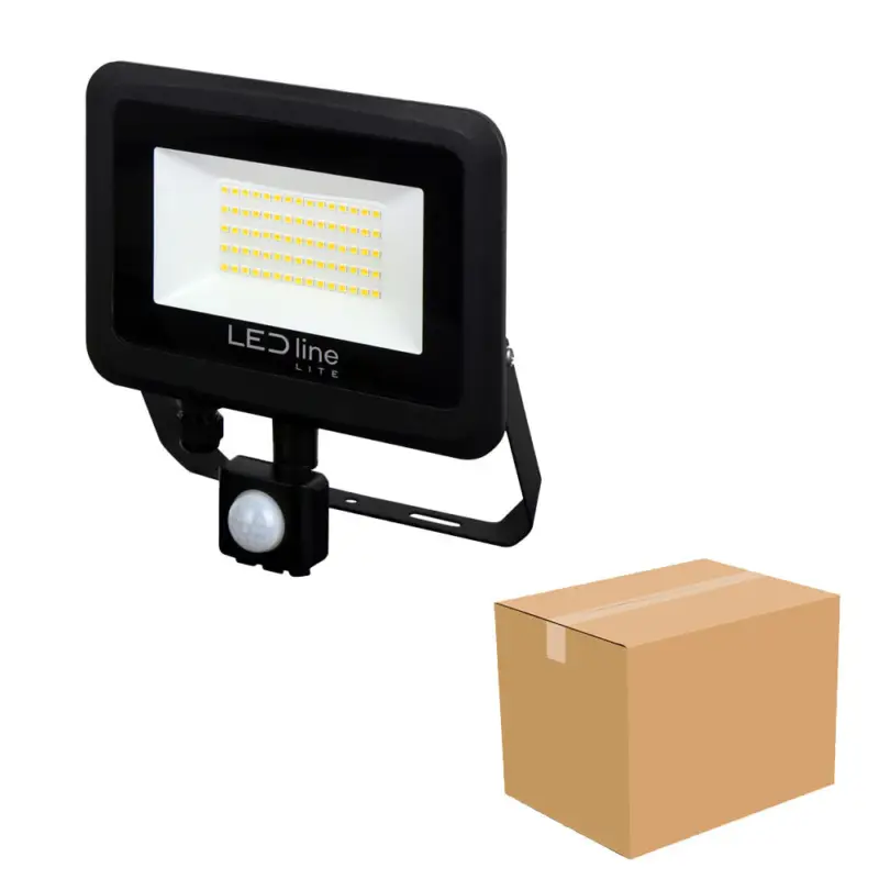 Expressz szállítás LEDline LITE Floodlight PHOTON 50W 4000K 5000lm with motion sensor - kartonos (12 db)