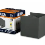 LEDline LEDOM Outdoor wall mounted luminaire LED 2x3W 3000K IP54 gray CUBE Olcsó