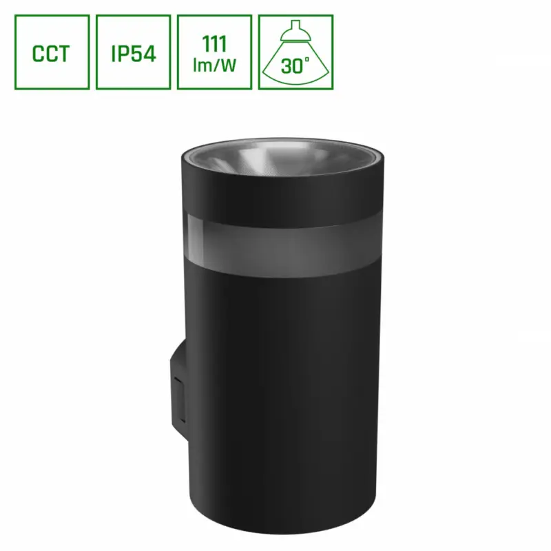 TORRE 9W 230V IP54 CCT 99x78x156 mm kerek fekete Biztonságos fizetés