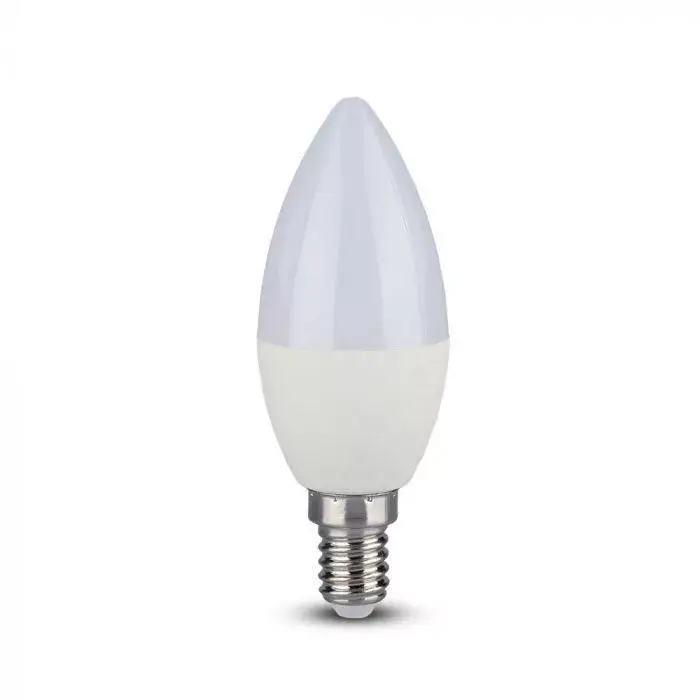 Vásárlói kedvenc V-TAC LED izzóE14 C37 5.5W 200° CRI>95 6400K gyertya - 7496