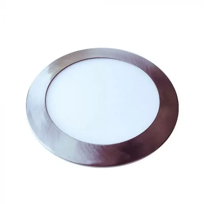 V-TAC Szatén nikkel süllyeszthető kör alakú MINI SLIM LED panel 24W 3000K - 6355 Árcsökkenés