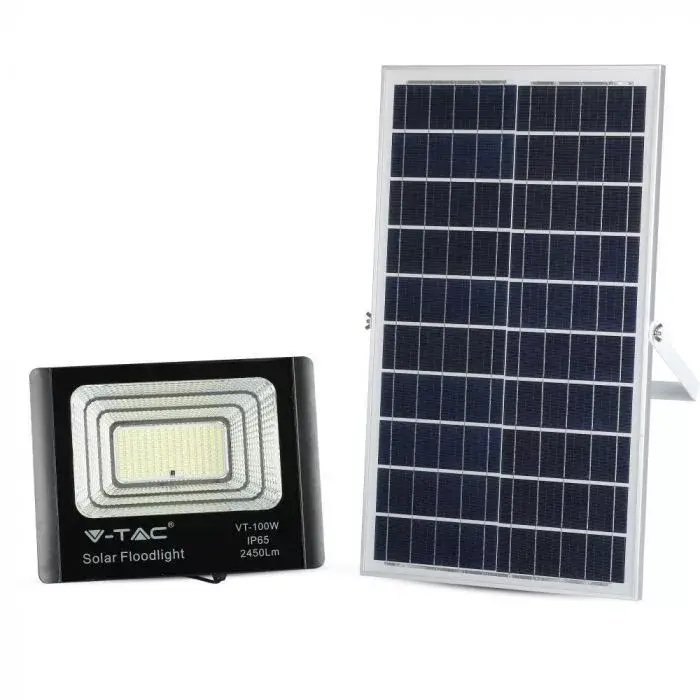 Ajánlat V-TAC 35W LED napelemes (SOLAR) reflektor távirányítóval 120° 6000K fekete házas- 94012