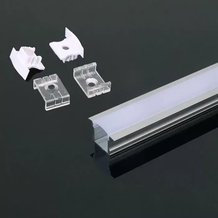 V-TAC Alumínium profil - Falon kívüli - Tejfehér fedlappal - 2000 x 23 x 15.5 mm - 3351 Olcsóbb