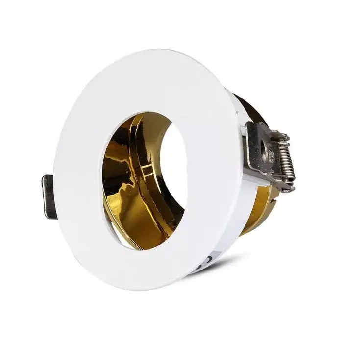 Csak ma V-TAC Led GU10 Spot Keret Fehér+Arany kör alakú - 3162