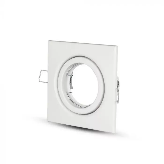 Végkiárusítás V-TAC Led GU10 Spot Keret Négyzet Alakú Állítható Fehér - 3472