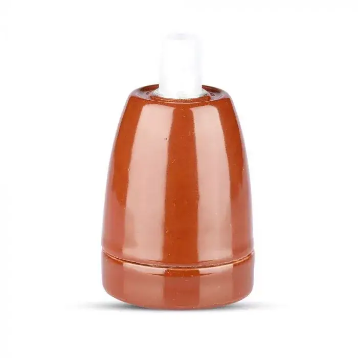 V-TAC E27 porcelán foglalat - barna - 3802 Olcsóbb