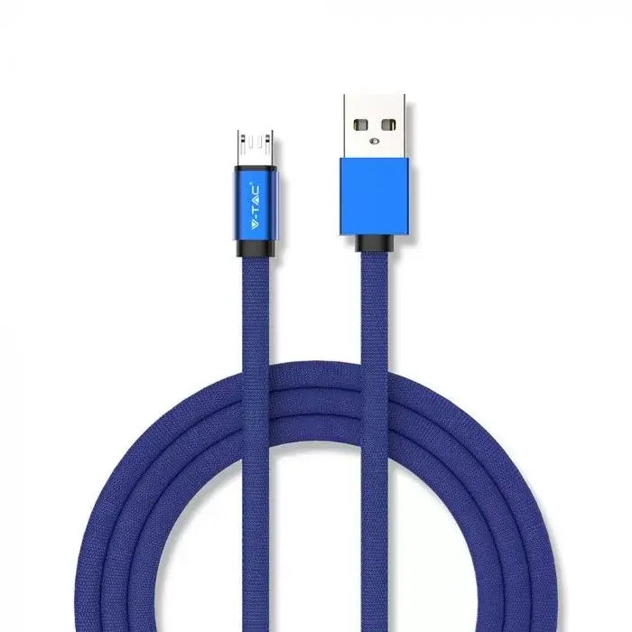 Kiárusítás V-TAC 1M Micro USB kábel kék - rubin széria - 8496