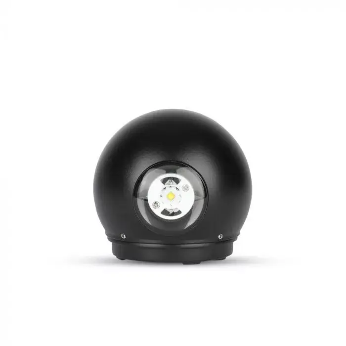 V-TAC 6W LED Fali világítás IP65 fekete színű kerek 4000K - 8304 Kedvezmény
