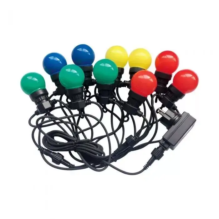 Legjobb ár V-TAC 10 x 0.5W LED Fényfüzér 5m 10 izzó EU RGBY - 7435