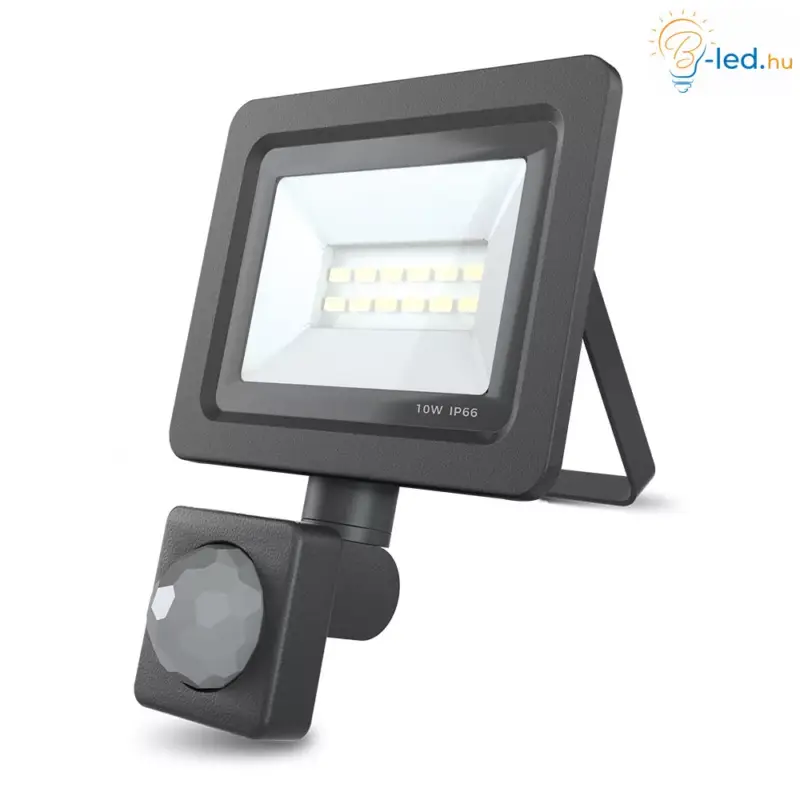 Exkluzív ajánlat FL 10W Mozgásérzékelős LED reflektor 120° 4500K fekete házas - RTV003607