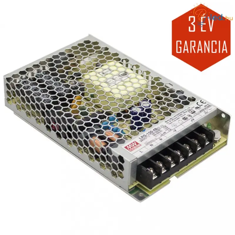 Mean Well LED Fémházas szerelhető tápegység 150W 12.5A 12V IP20 - LRS-150-12 Kihagyhatatlan ajánlat