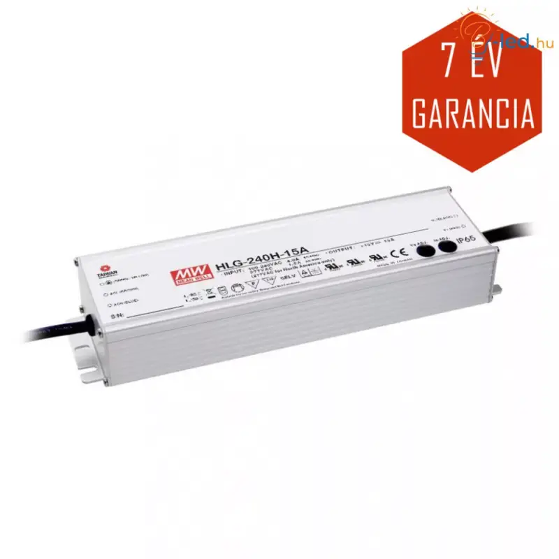 Mean Well LED Fémházas szerelhető tápegység 240W 10A 24V IP65 - HLG-240H-24A Szuper akció