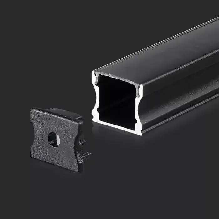 Árcsökkenés V-TAC Alumínium profil (Fekete) - Falon kívüli - Fekete fedlappal - 2000 x 17.2 x 14.4 mm - 2878
