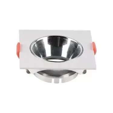 V-TAC Led GU10 Spot Keret négyzet beépíthető - fehér + króm- 6653 Kiárusítás